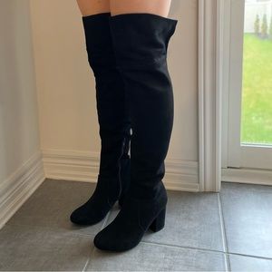 Call it Spring Black Suede Over the Knee Boots, US size 7